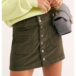 NWT Joanie chord mini skirt green size 25